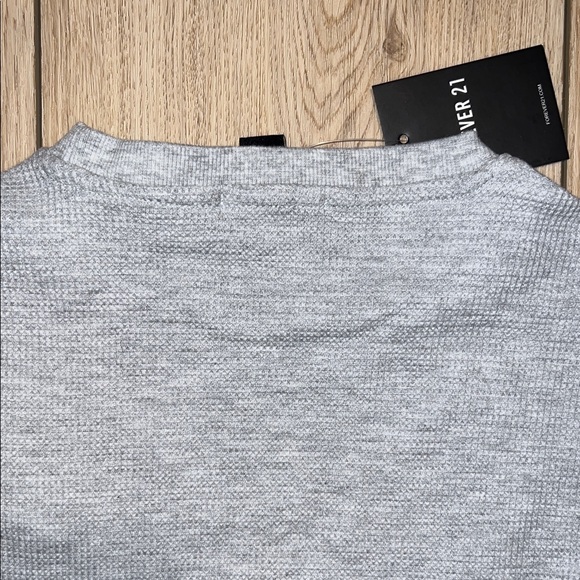 Forever 21 Light Gray Waffle Knit Top - Picture 9 of 9